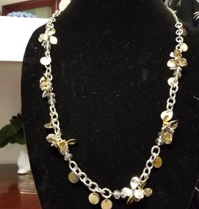 Silver/gold flower fashion necklace